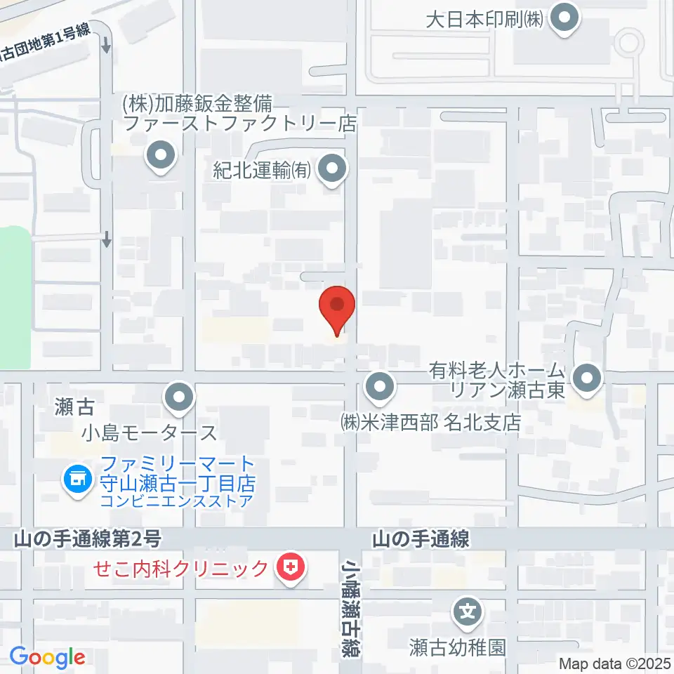 瀬古音楽センター周辺のホテル一覧地図