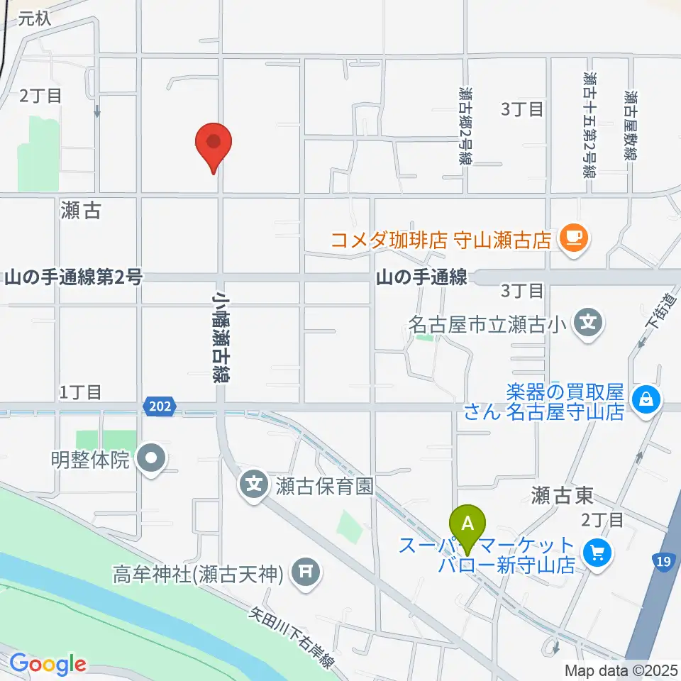 瀬古音楽センター周辺のホテル一覧地図