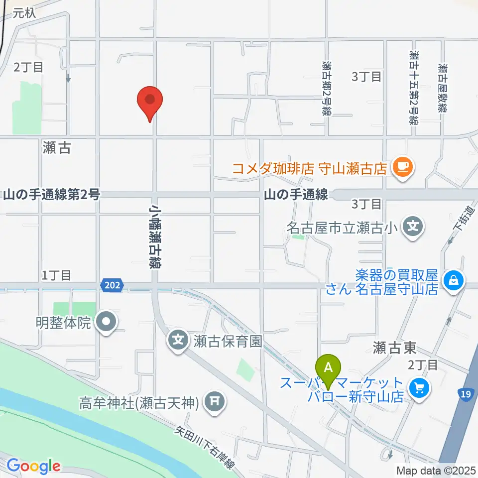 瀬古音楽センター周辺のホテル一覧地図