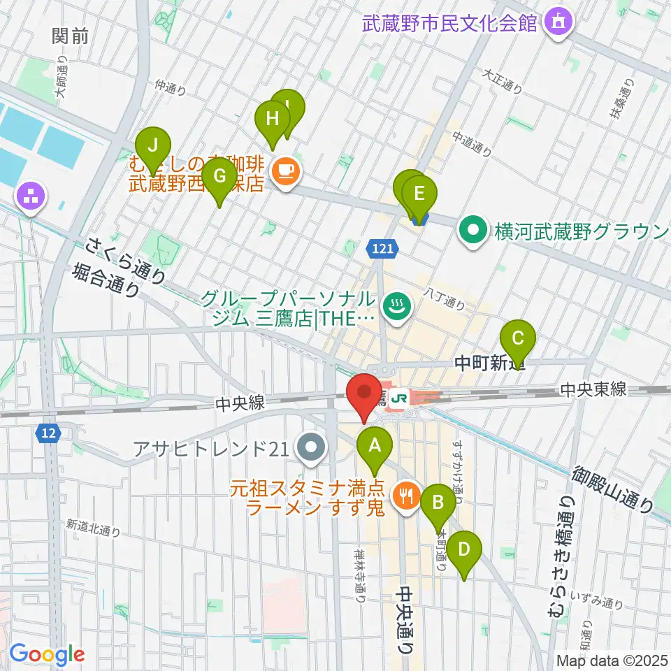 ヤマノミュージックサロン三鷹周辺のホテル一覧地図