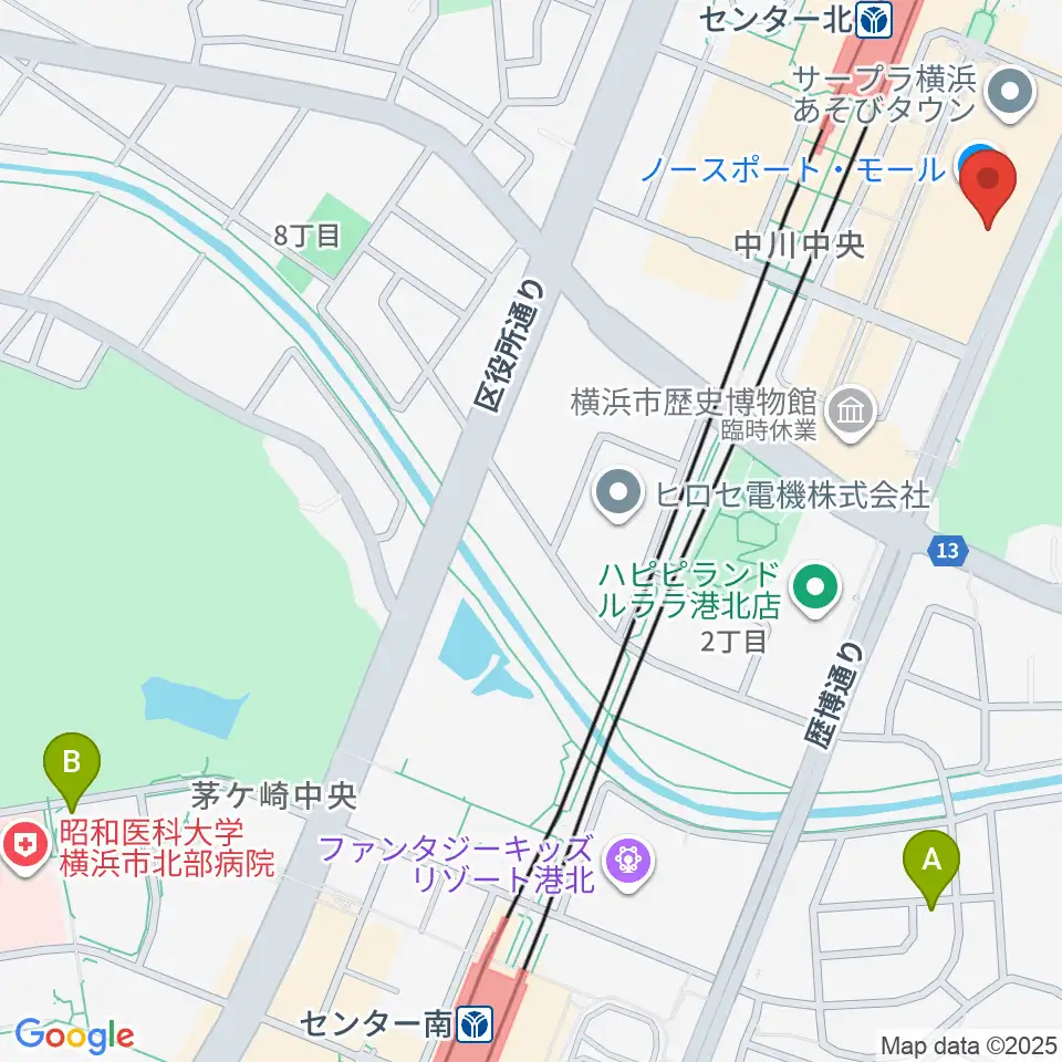 ヤマノミュージックサロンセンター北周辺のホテル一覧地図