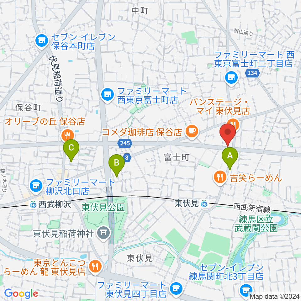 ステラ音楽教室 東伏見教室周辺のホテル一覧地図