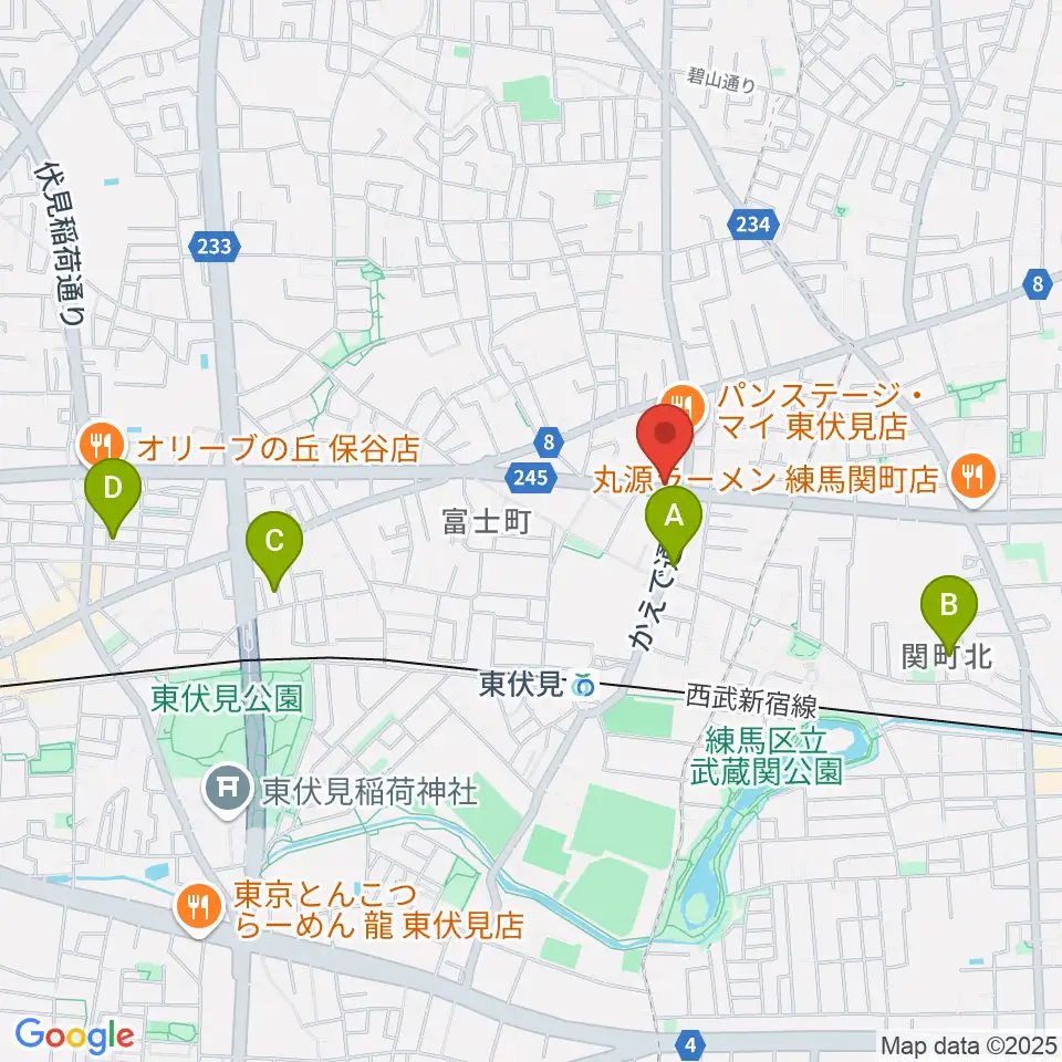 ステラ音楽教室 東伏見教室周辺のホテル一覧地図