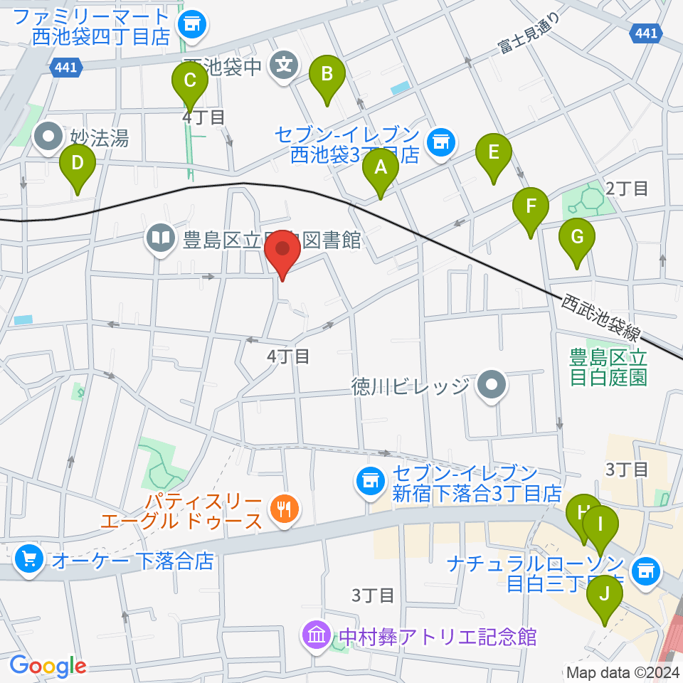 ソルフェージスクール周辺のホテル一覧地図