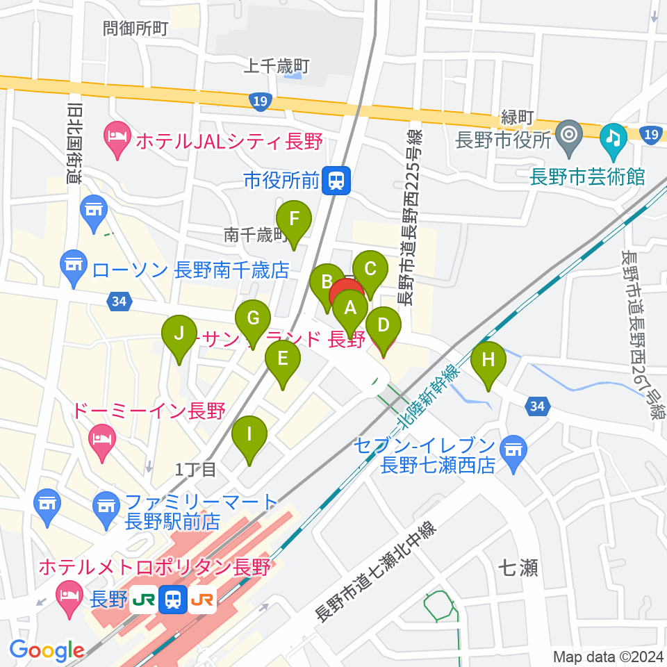 アイミュージックスクール周辺のホテル一覧地図