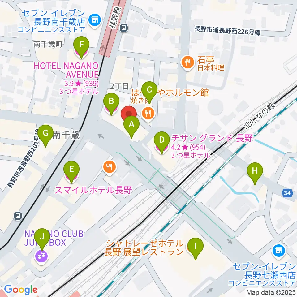 アイミュージックスクール周辺のホテル一覧地図