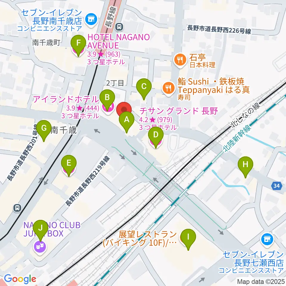 アイミュージックスクール周辺のホテル一覧地図