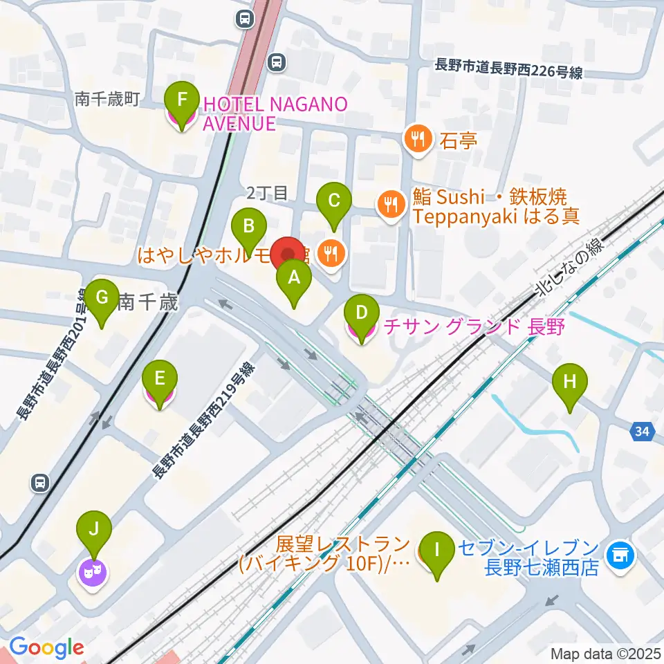アイミュージックスクール周辺のホテル一覧地図