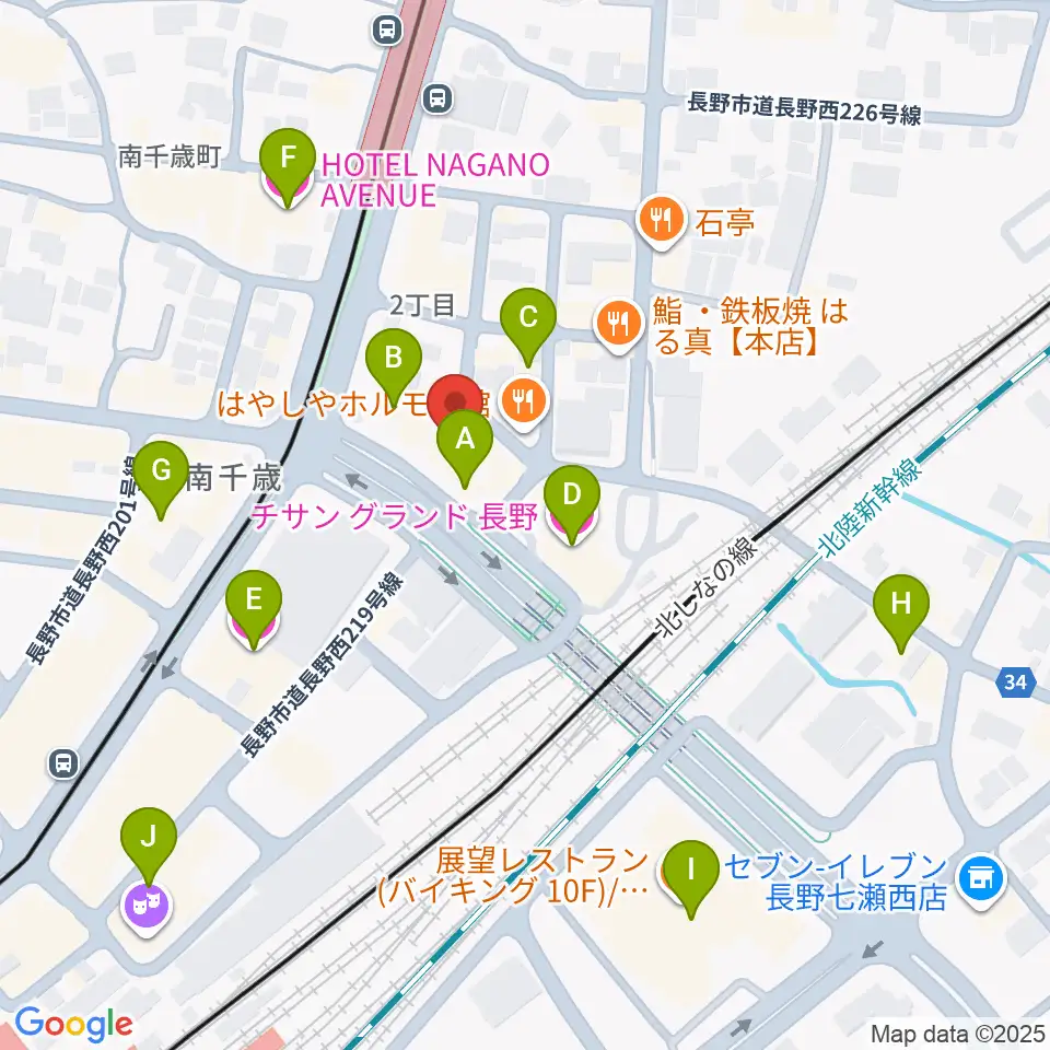 アイミュージックスクール周辺のホテル一覧地図