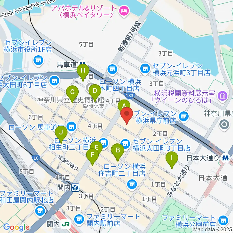 弁天スタジオ周辺のホテル一覧地図