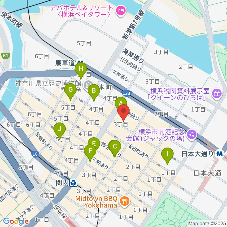 弁天スタジオ周辺のホテル一覧地図