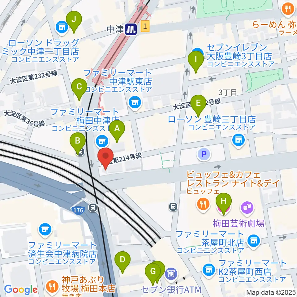 ロキシーミュージックスクール大阪梅田校周辺のホテル一覧地図