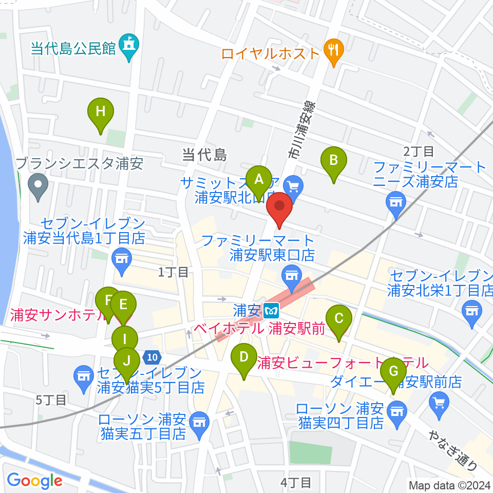 モア東京ボーカル教室 浦安駅校周辺のホテル一覧地図