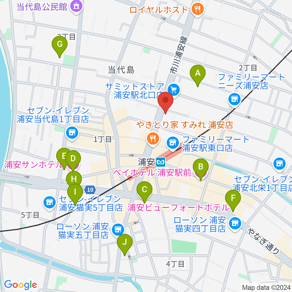 モア東京ボーカル教室 浦安駅校周辺のホテル一覧地図