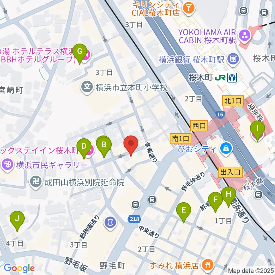 横浜ジャム音楽学院周辺のホテル一覧地図
