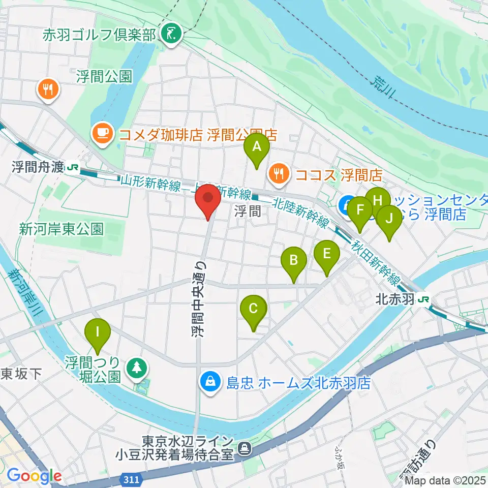 メロディー音楽教室周辺のホテル一覧地図