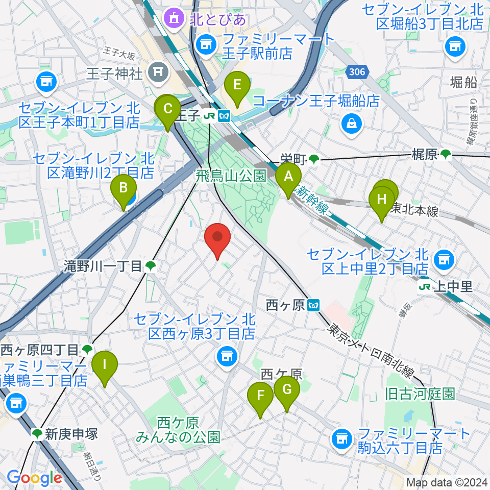 飛鳥音楽学園周辺のホテル一覧地図