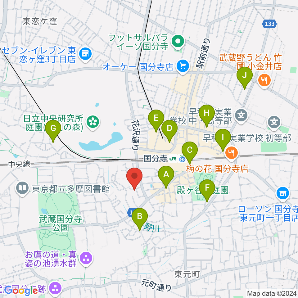 カルド音楽教室周辺のホテル一覧地図