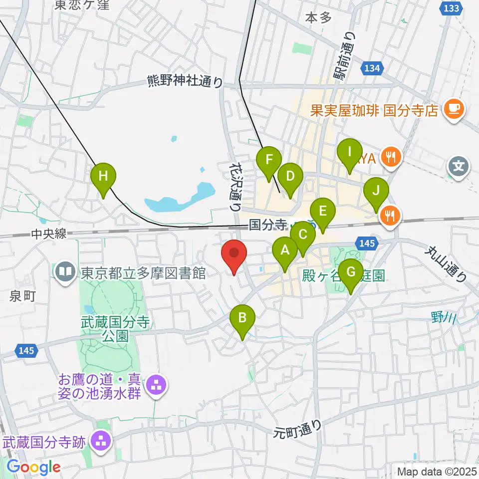 カルド音楽教室周辺のホテル一覧地図