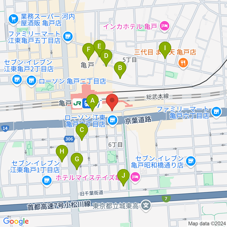 Cyber Monkey ボイストレーニング周辺のホテル一覧地図