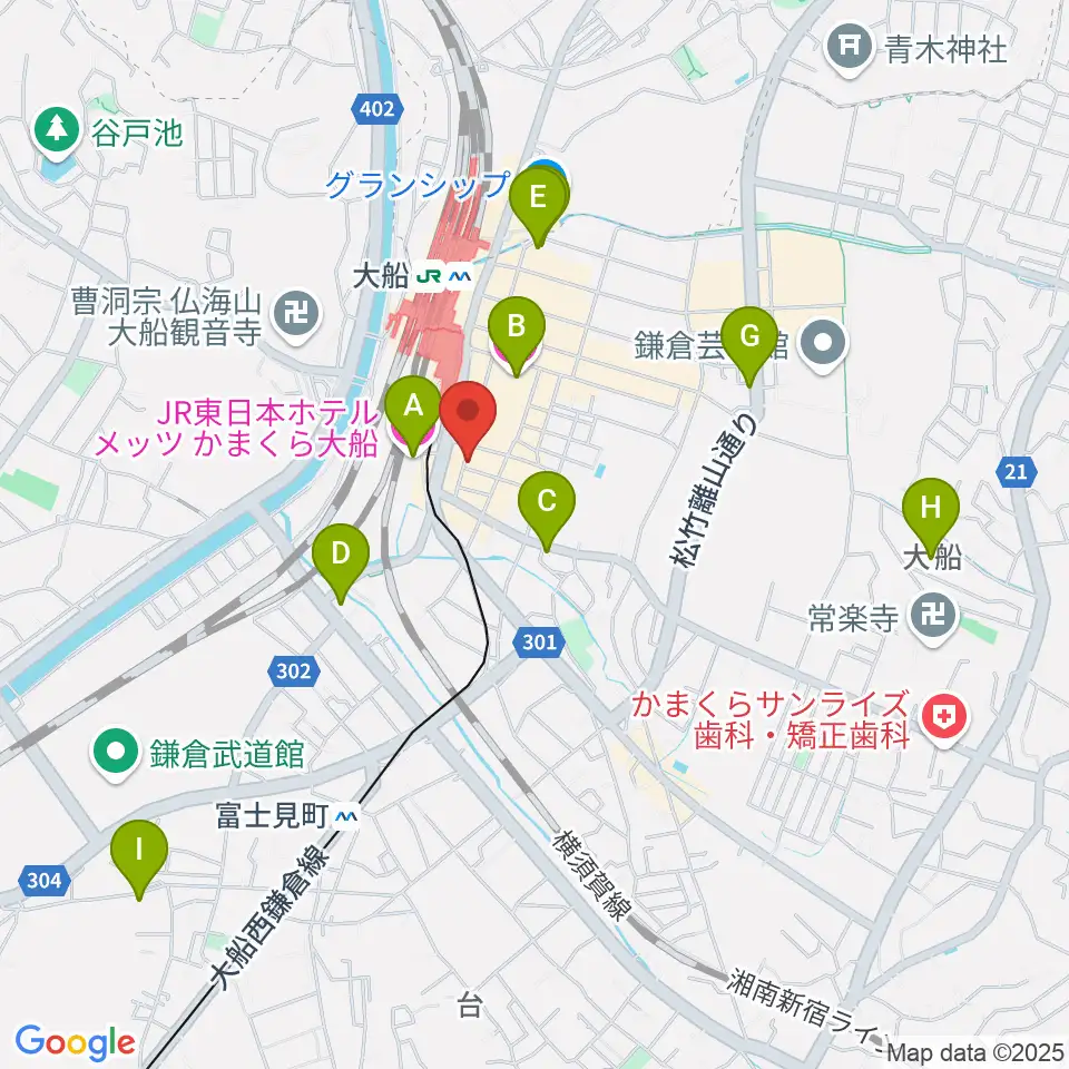 ソニアボーカル教室周辺のホテル一覧地図