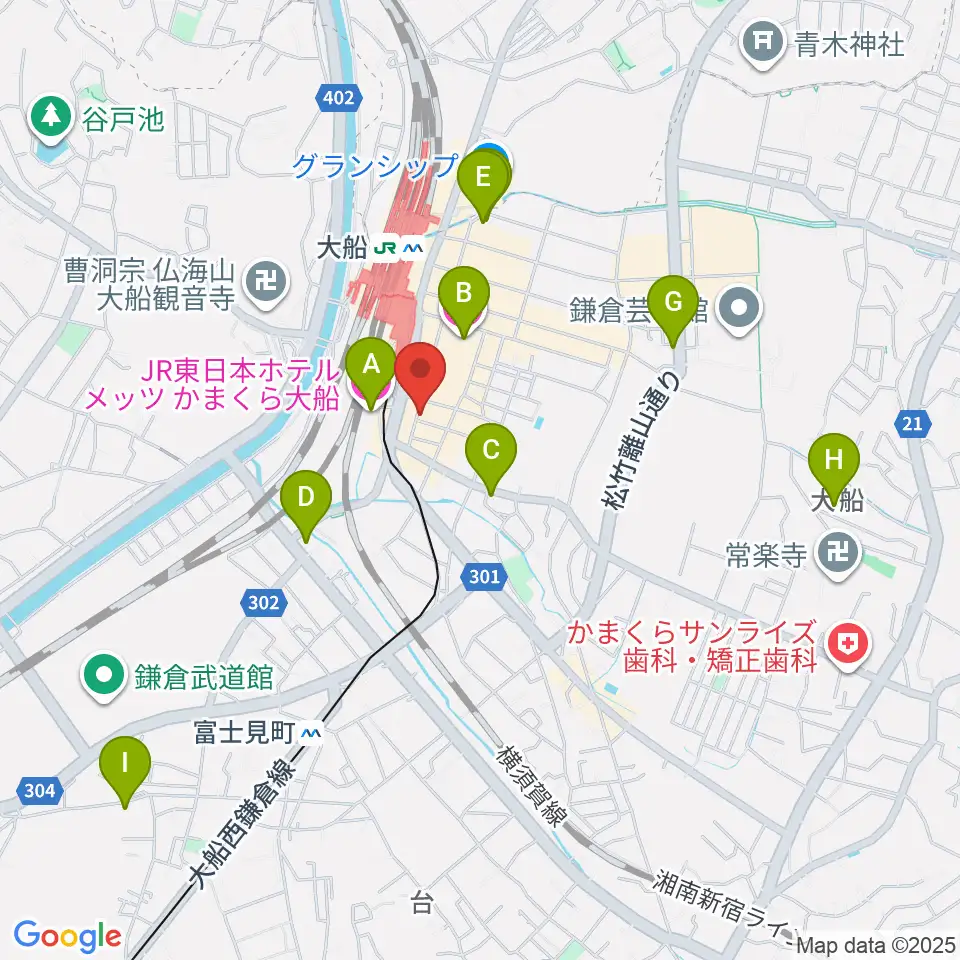 ソニアボーカル教室周辺のホテル一覧地図