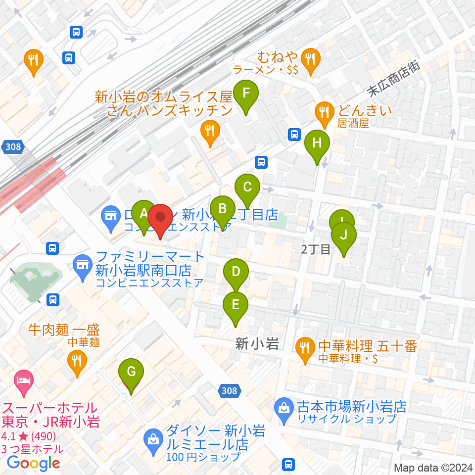 USボーカル教室新小岩駅前校周辺のホテル一覧地図