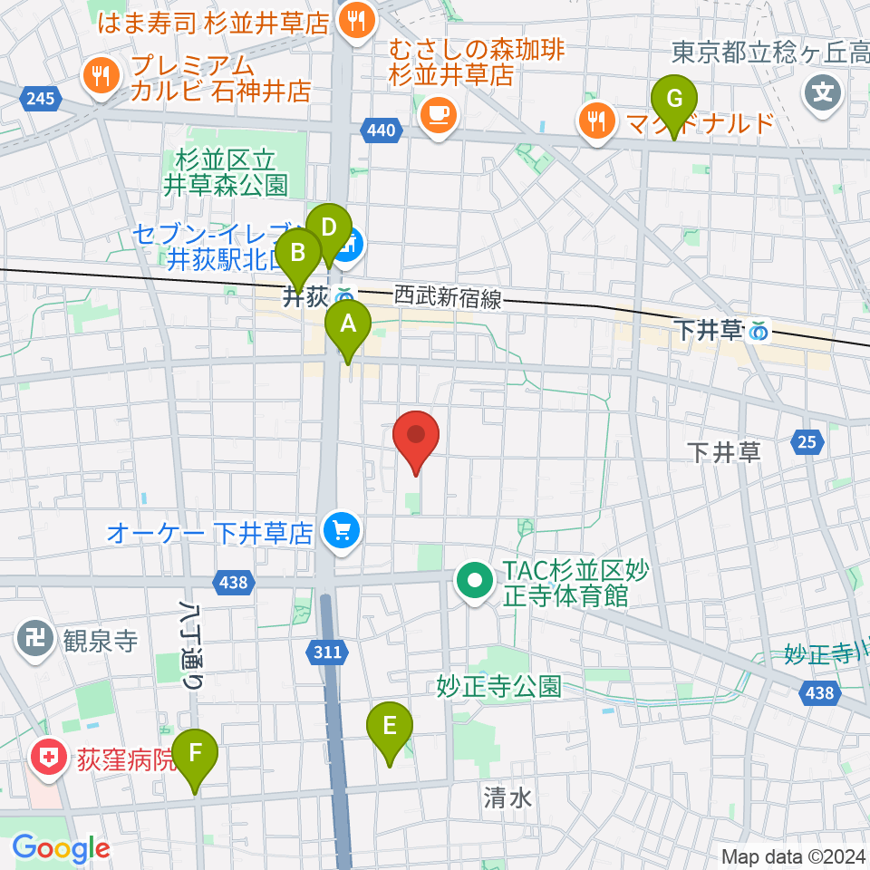 ヒロミュージックスクール周辺のホテル一覧地図