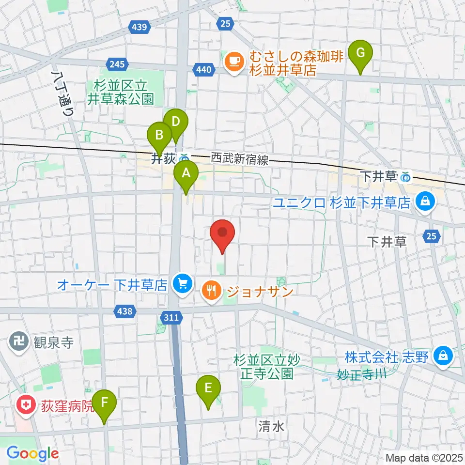 ヒロミュージックスクール周辺のホテル一覧地図