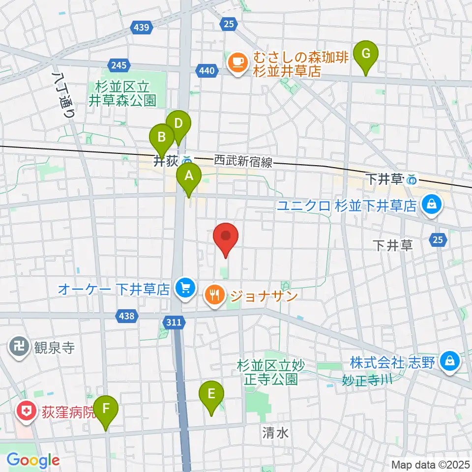 ヒロミュージックスクール周辺のホテル一覧地図