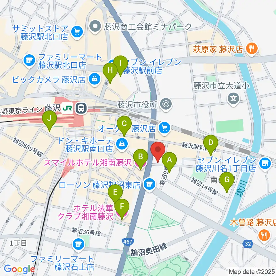 音楽教室パセオ周辺のホテル一覧地図