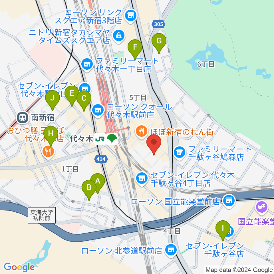 ミューズ音楽院周辺のホテル一覧地図