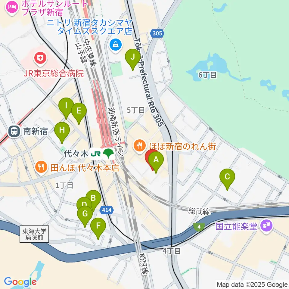ミューズ音楽院周辺のホテル一覧地図