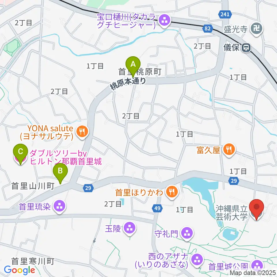 沖縄県立芸術大学 音楽学部周辺のホテル一覧地図