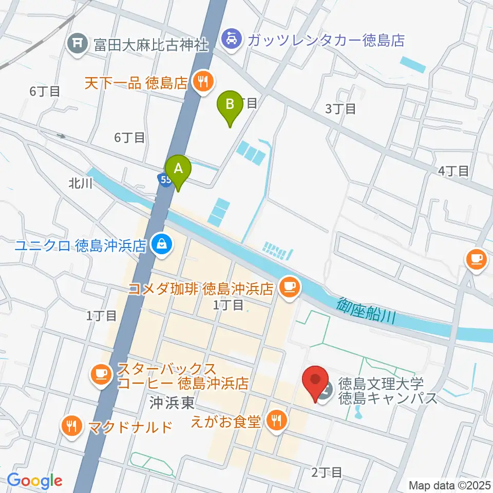 徳島文理大学音楽学部周辺のホテル一覧地図