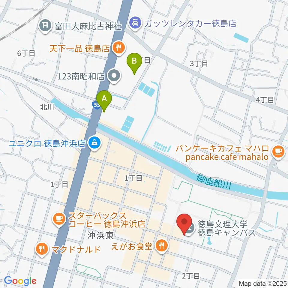 徳島文理大学音楽学部周辺のホテル一覧地図
