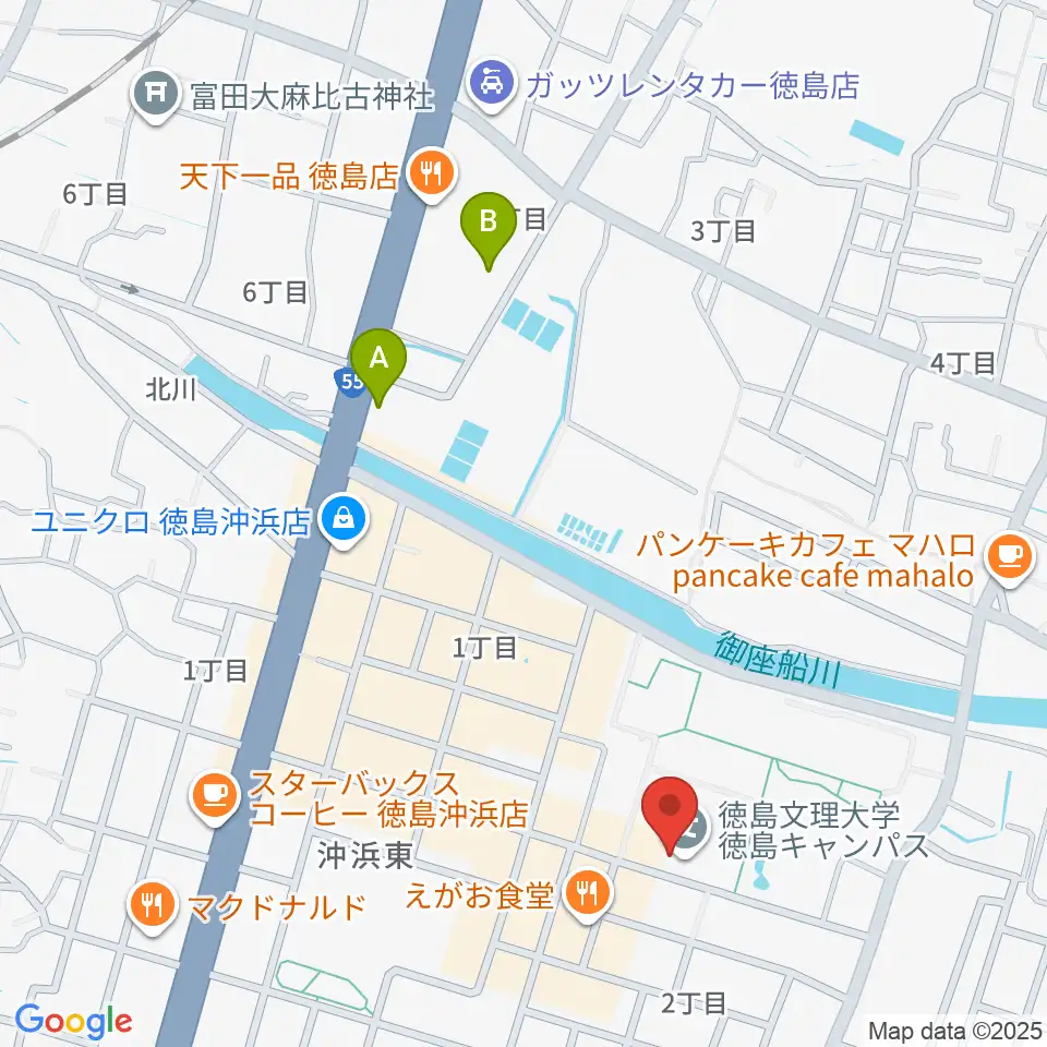 徳島文理大学音楽学部周辺のホテル一覧地図