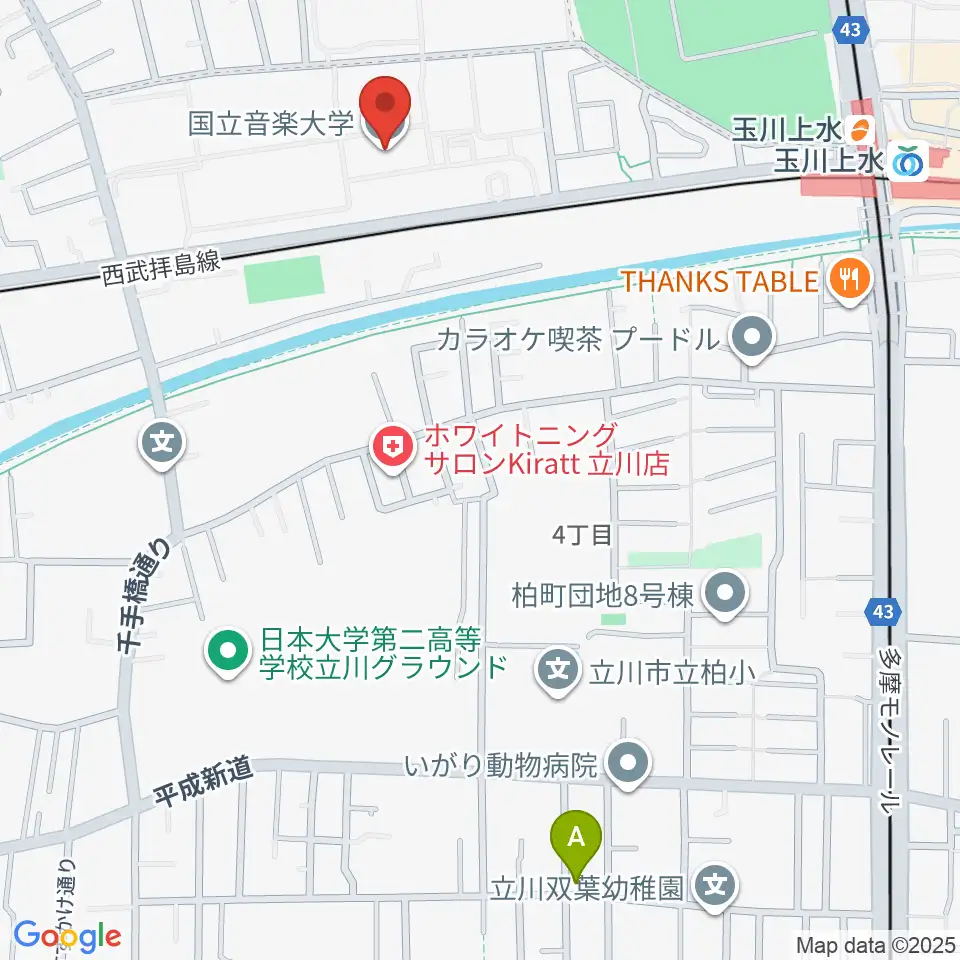 国立音楽大学周辺のホテル一覧地図