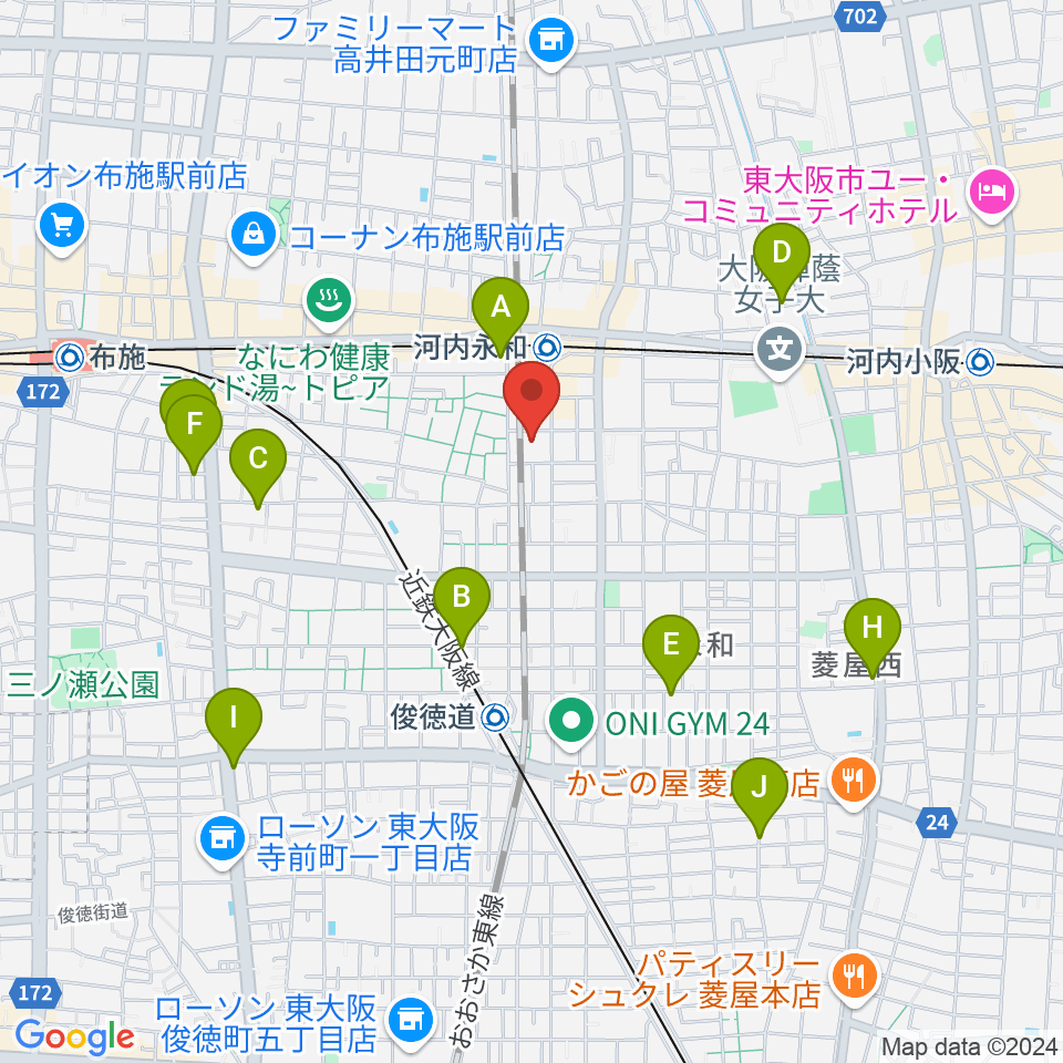 アトリエ遊周辺のホテル一覧地図