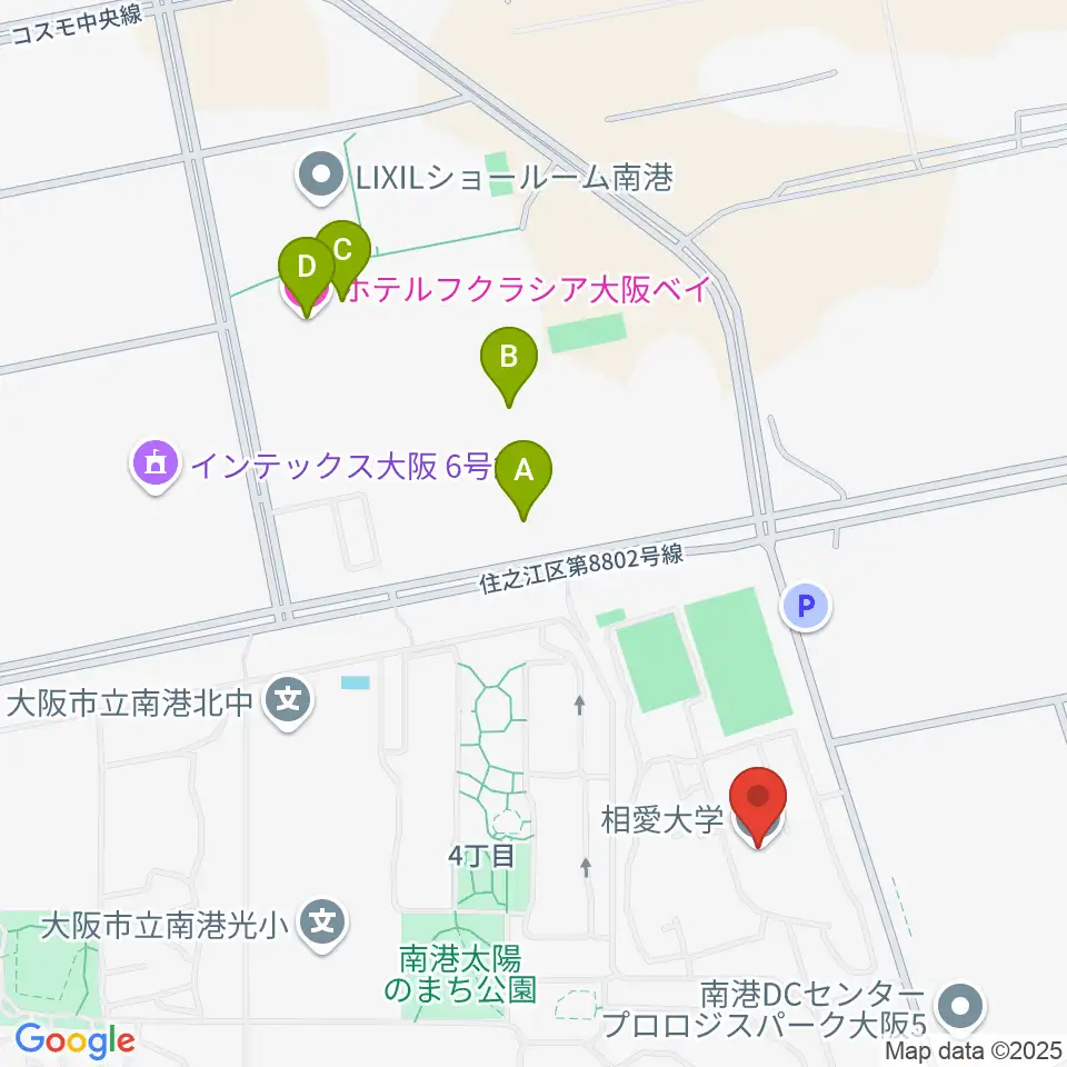 相愛大学 音楽学部音楽学科周辺のホテル一覧地図