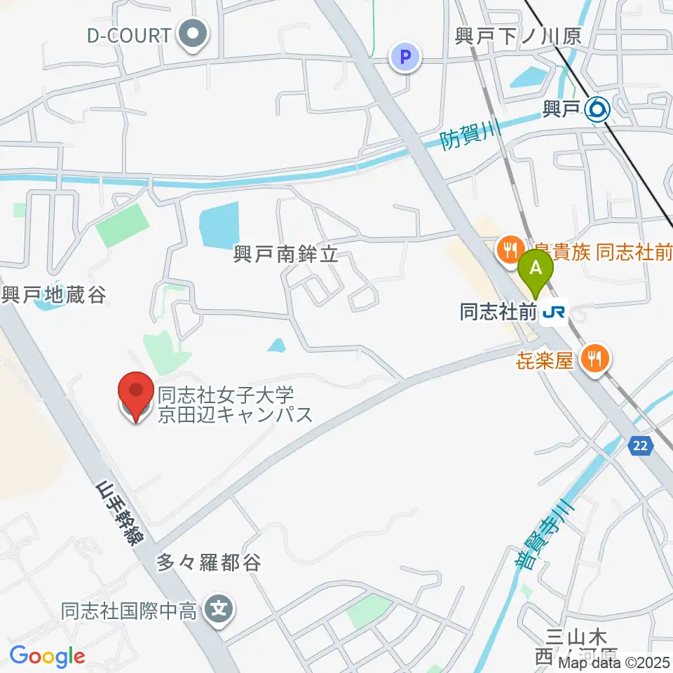 同志社女子大学 学芸学部音楽学科周辺のホテル一覧地図