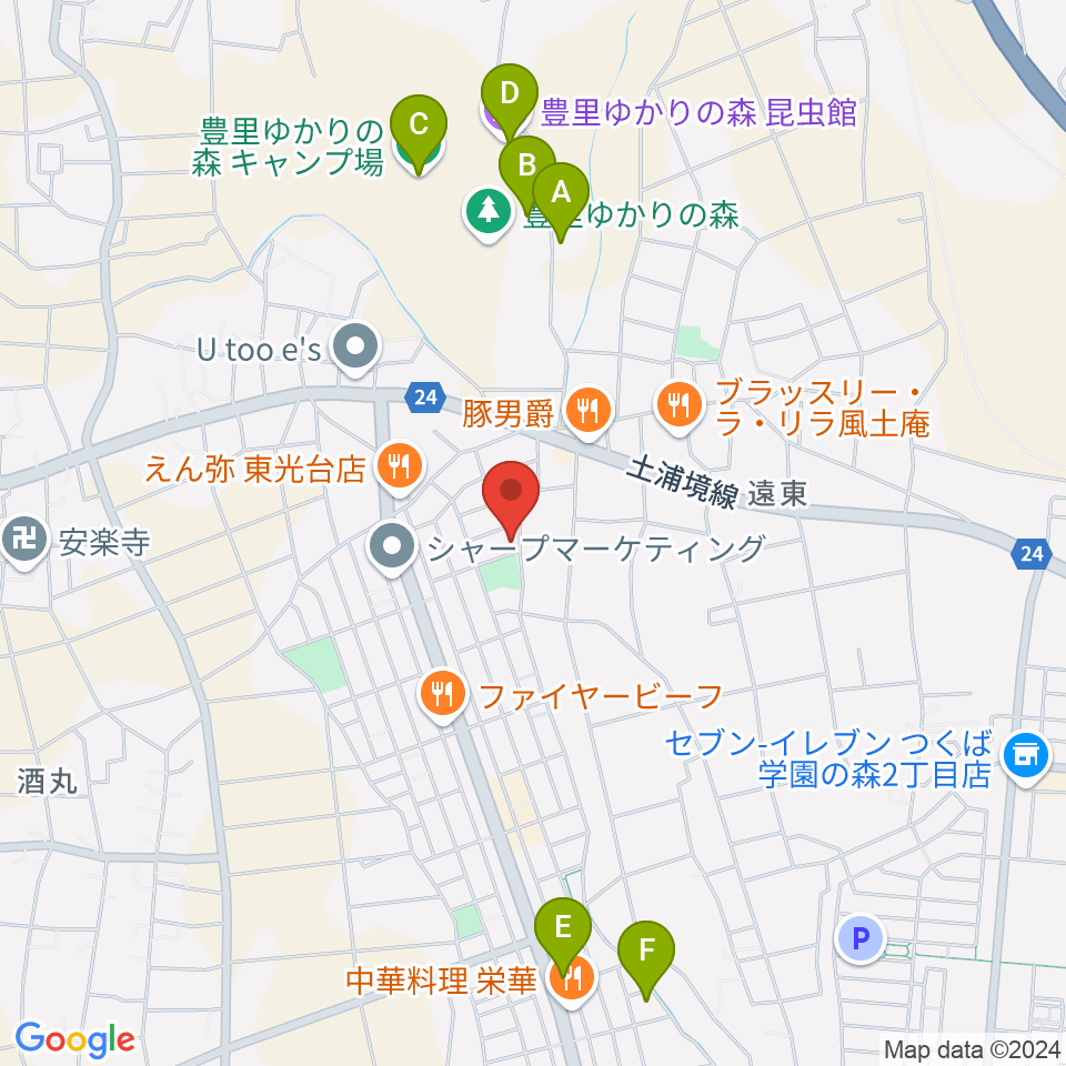 バッハの森周辺のホテル一覧地図