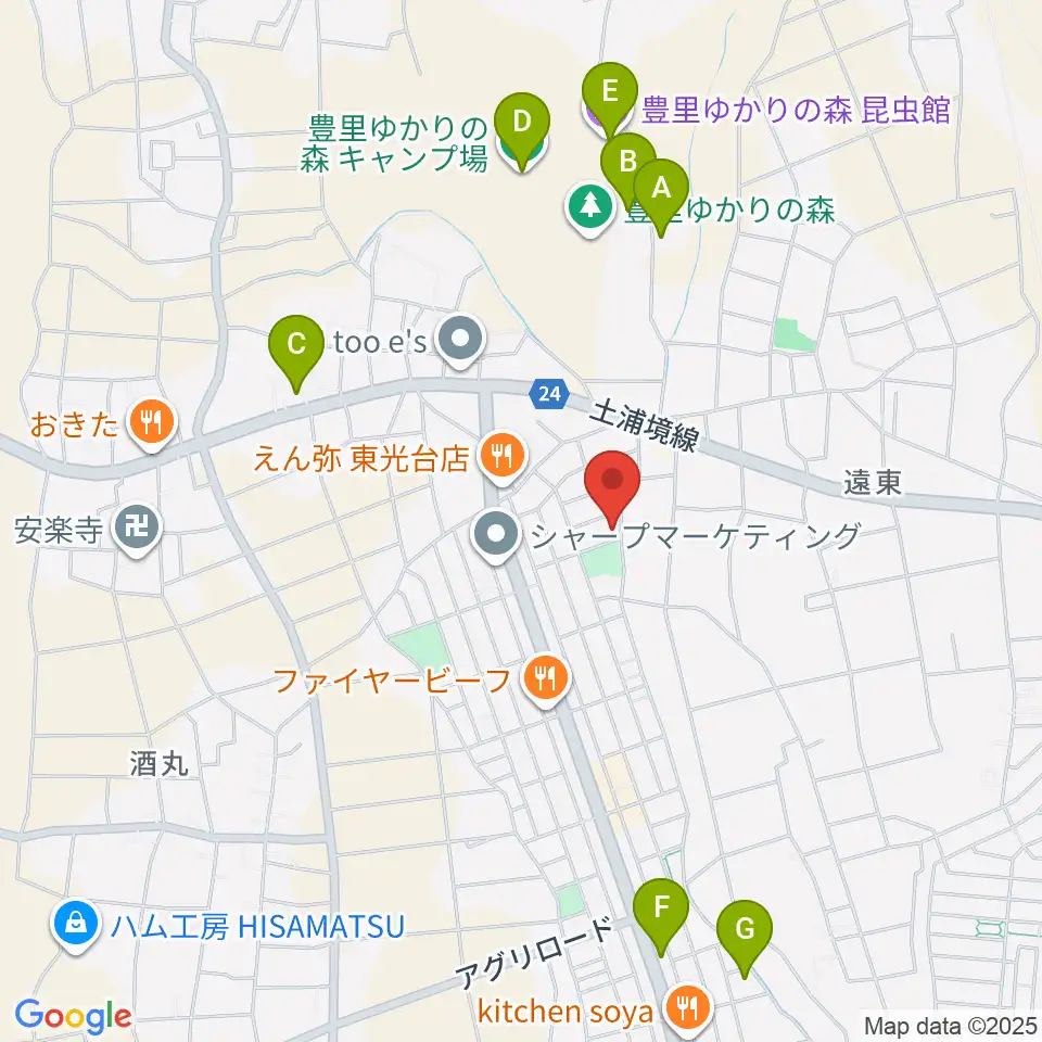 バッハの森周辺のホテル一覧地図