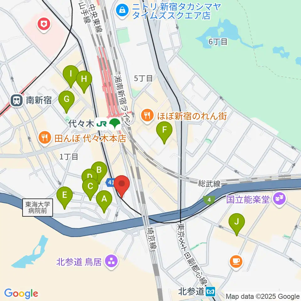 ルーツ音楽院周辺のホテル一覧地図