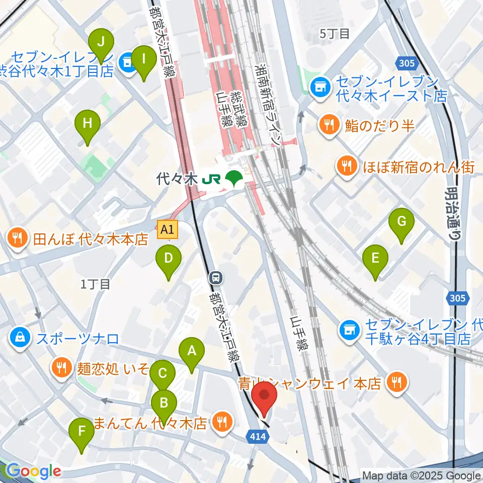 ルーツ音楽院周辺のホテル一覧地図