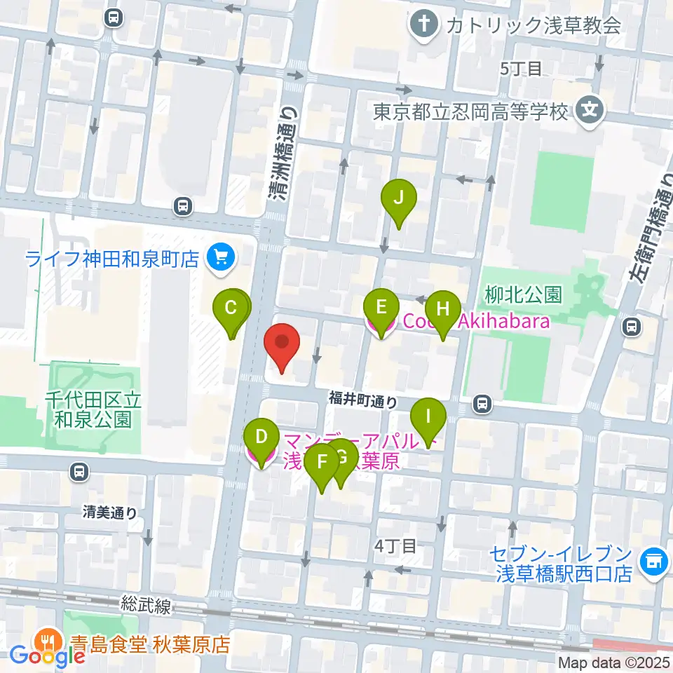 ホットミュージックスクール周辺のホテル一覧地図