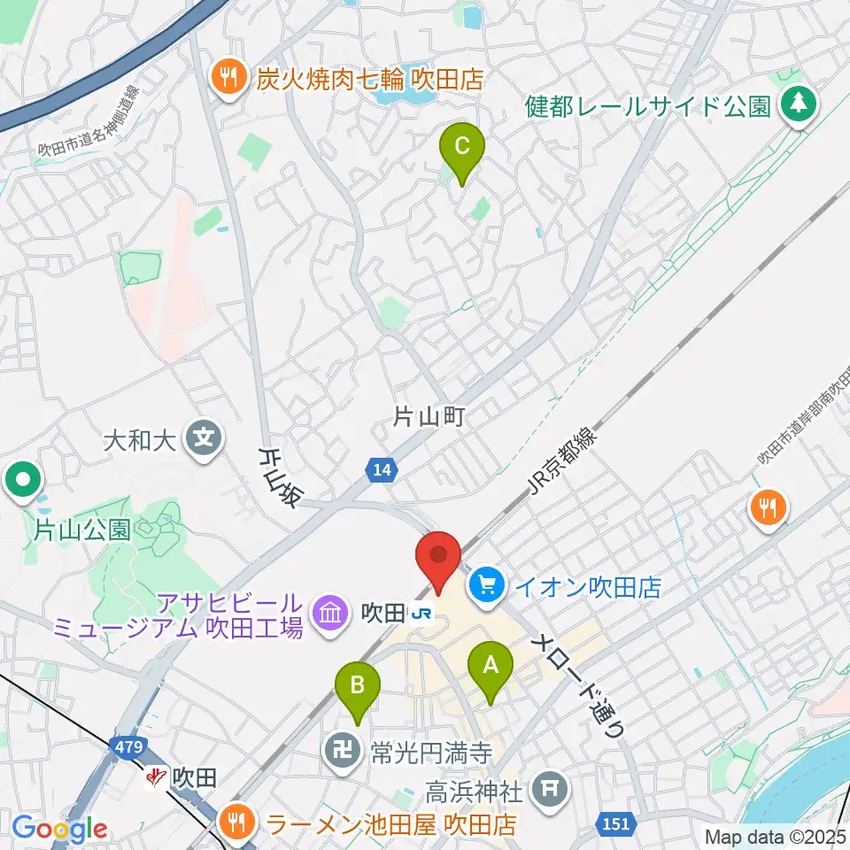 大阪シティアカデミー周辺のホテル一覧地図