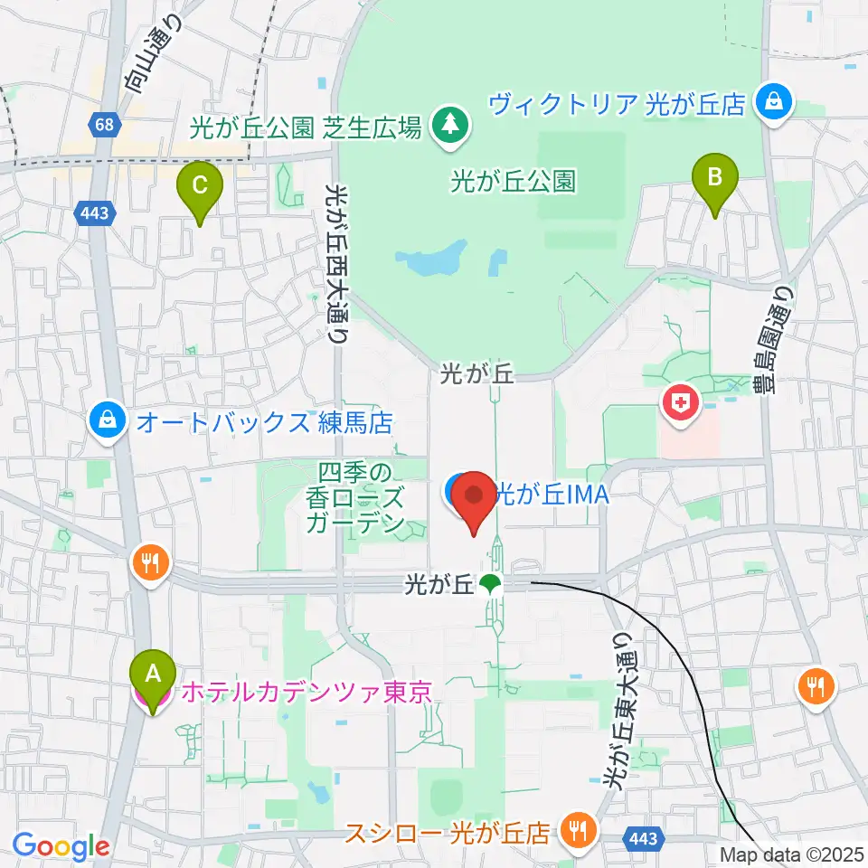 サクライ楽器ミュージックイン光が丘周辺のホテル一覧地図