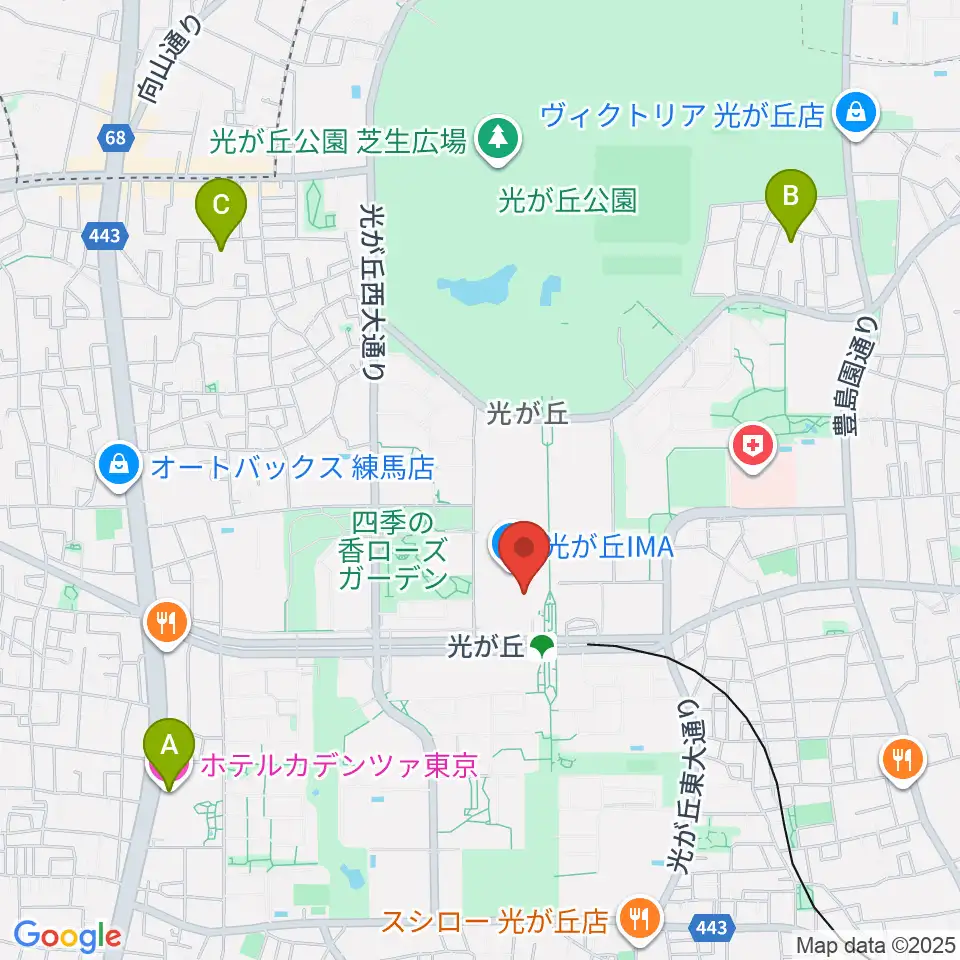 サクライ楽器ミュージックイン光が丘周辺のホテル一覧地図