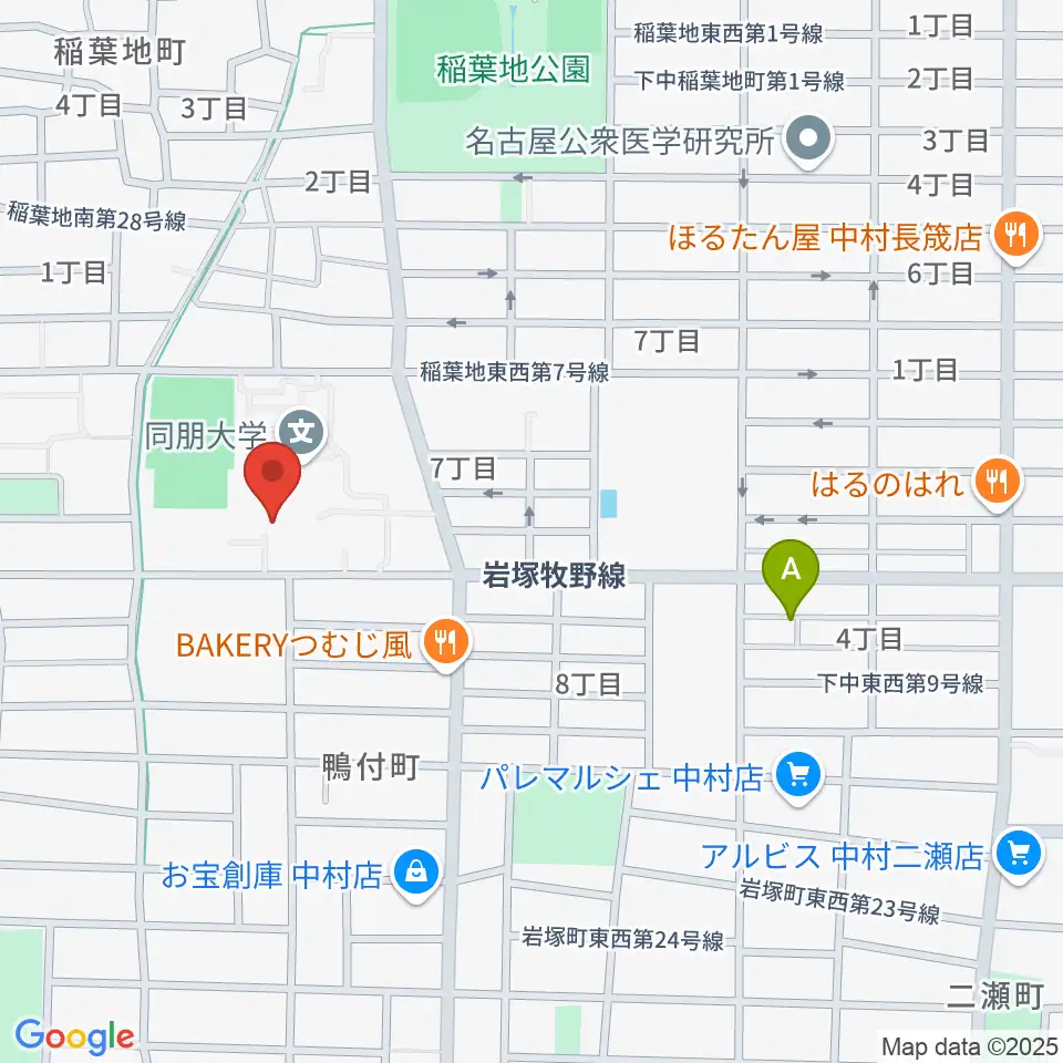 名古屋音楽大学周辺のホテル一覧地図